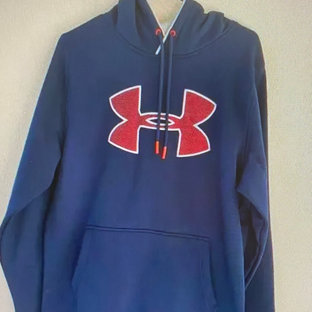 Under Armour Navy Hoodie with Red Logo